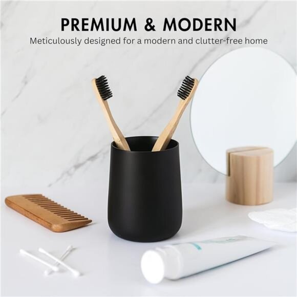 Toothbrush and Toothpaste Holder and Cup for Bathroom Vanity - Picture 2 of 7